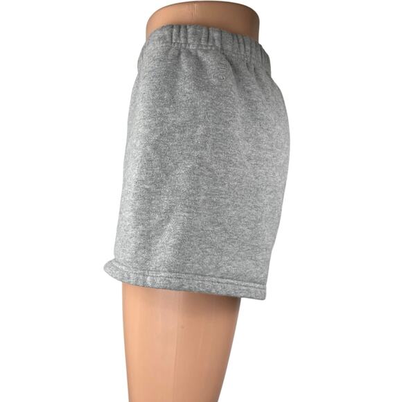 Aritzia TNA Gray Cozy Fleece High Elastic Waist Boyfriend Sweat Lounge Shorts S - Picture 2 of 5